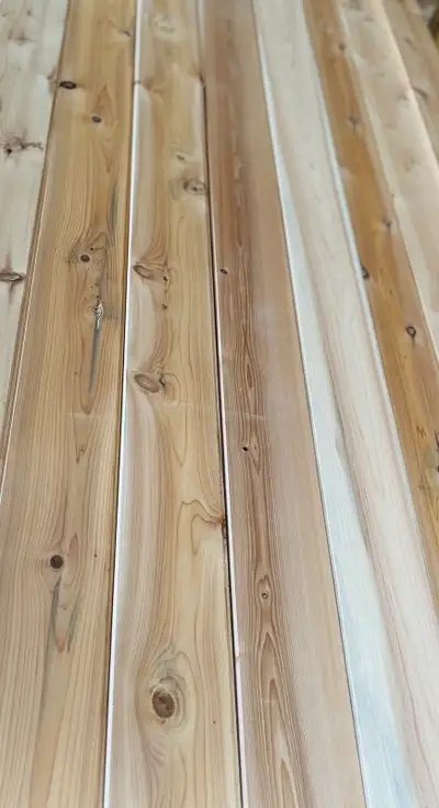 Eastern white Cedar tongue and groove V joint. 3/4” x 5” coverage x 12’ long. Great for saunas, indo...