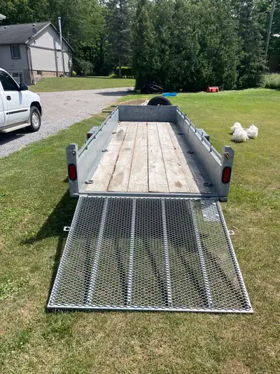 5x16’ galvanized utility, inline ATV trailer 5200lb axle with brakes, radial 10 ply tires, 8 tie dow...