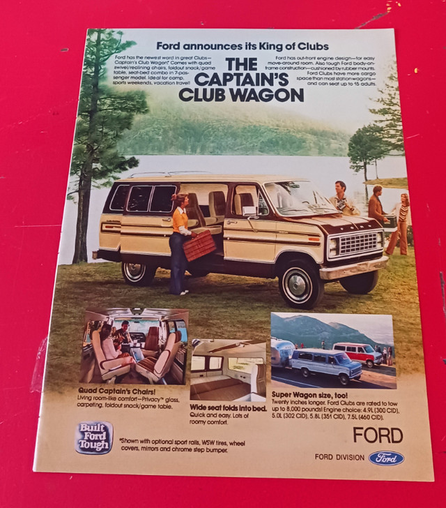 ORIG 1979 FORD ECONOLINE CLUB WAGON VAN AD - ANNONCE dans Art et objets de collection  à Ville de Montréal