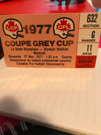 1977 Grey Cup Ticket
