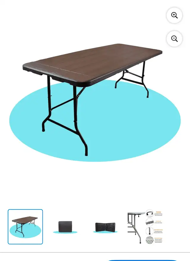 Folding plastic dinning table with 6ft62864361988611125