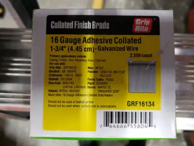 GRIP RITE COLLATED 16 GAUGE BRAD NAILS, View more