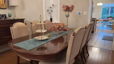 Solid Wood Dining Table Set with 6 Chairs – $900, View more
