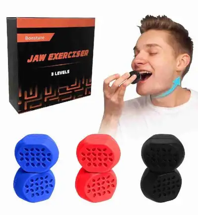 Jaw Exerciser for Men & Women - 3 Resistance Levels (6 pcs) Sili, View more