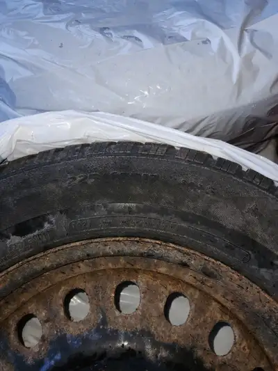 Set of 4 on steel rims. Good shape, 6.5 mm left on tread.