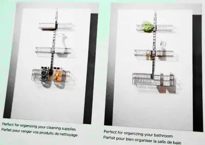 TYPE A ALPHA ADJUSTABE 3 BASKET OVER THE DOOR STORAGE ORGANIZER, View more