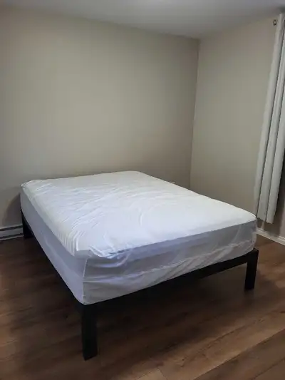 Sealy Queen mattress and frame, View more