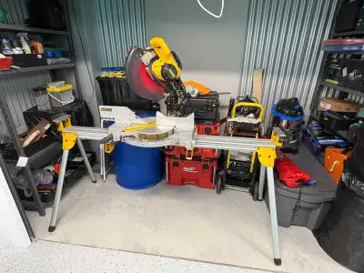 DEWALT DW715 12” Single Bevel Compound Miter Saw w/ stand, View more