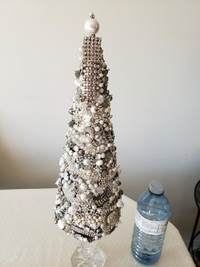 Gorgeous Jeweled Christmas Tree,  silver & white colour, N
