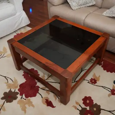 Square Wood & Glass Coffee Table, View more