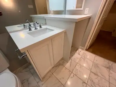**If this ad is up the items are available.** Selling as new condition Bathroom Vanity with High End...