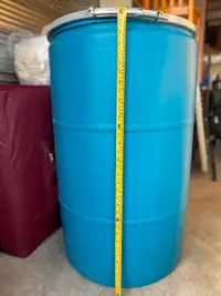 2 Plastic Drum / Barrel with Lid -  Open Top, Blue