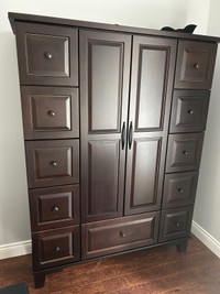 Dark Wood Tall Wardrobe