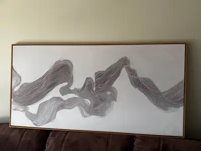 Abstract Canvas Wall Art – White Silver , View more