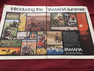 « Introducing the Yamaha Summer. » Measures 20 1/2 inches by 13 inches high. Double page. In good co...