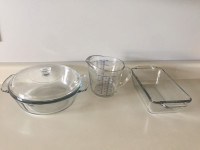 Anchor hocking glass casserole meatloaf measuring cups lot