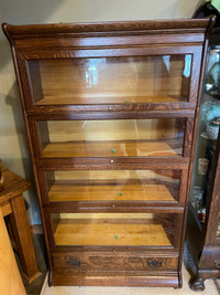 Antique Oak Barristers Stacking Bookcase 