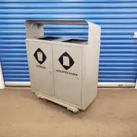Work Dumpster Trash Can Garbage Bin Steel Container Office K6839