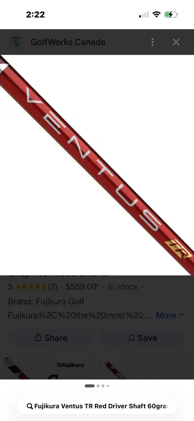 Looking for Fujikura Ventus TR Red DriverShaft 60gram stiff, View more