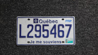 Plaque immatriculation du Québec
