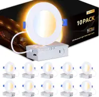 NEW: 4 inch Recessed Lighting with Night Light, 10 Pack