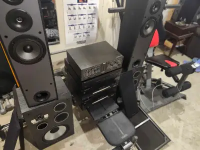 For sale is a complete Harman Kardon audio system, including tower speakers, subwoofers, amplifiers,...