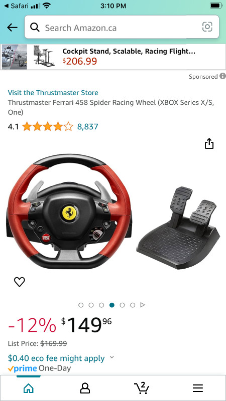 Ferrari 458 racing wheel and pedals. For xbox in XBOX One in Sarnia