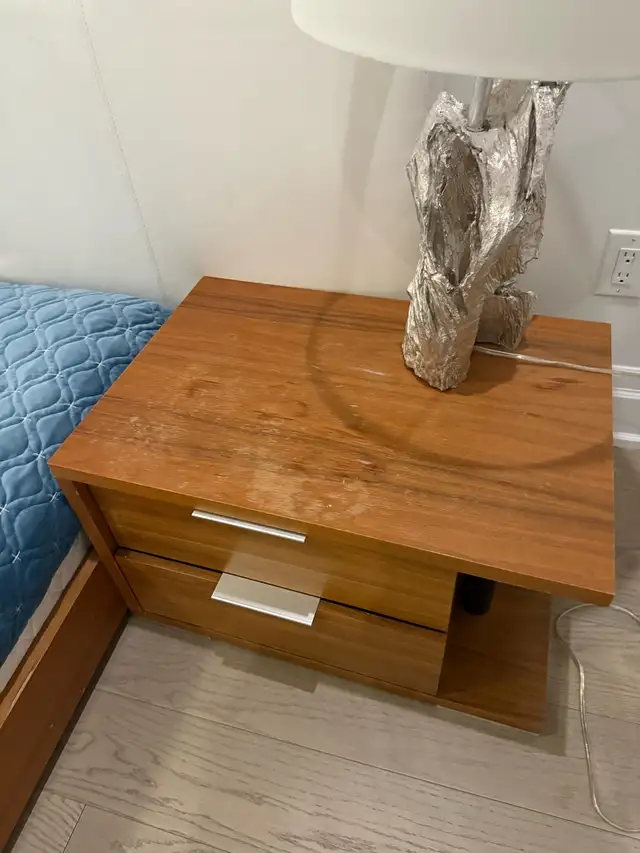 King Size Modern Wood & Leather Bed Set Mattress & 2 N in Beds & Mattresses in Mississauga / Peel Region - Image 4