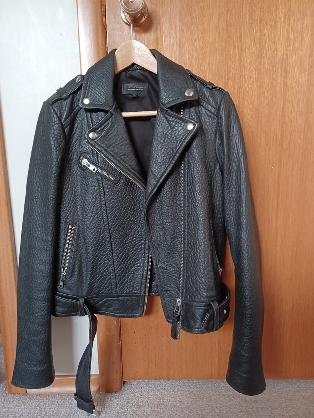 Mackage Aritzia Rumer Pebbled Lambskin Leather Moto Jacket in Women's - Tops & Outerwear in Edmonton - Image 3