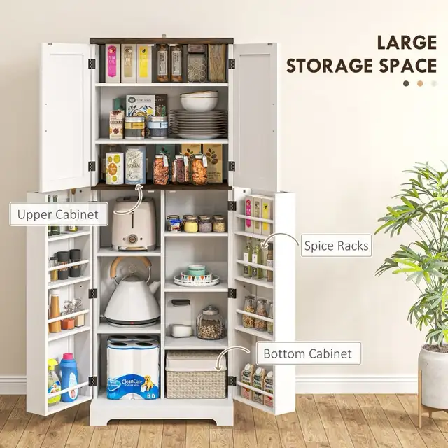 64" Tall Kitchen Pantry Cabinet with Spice Racks and Adjustable in Storage & Organization in Markham / York Region - Image 8