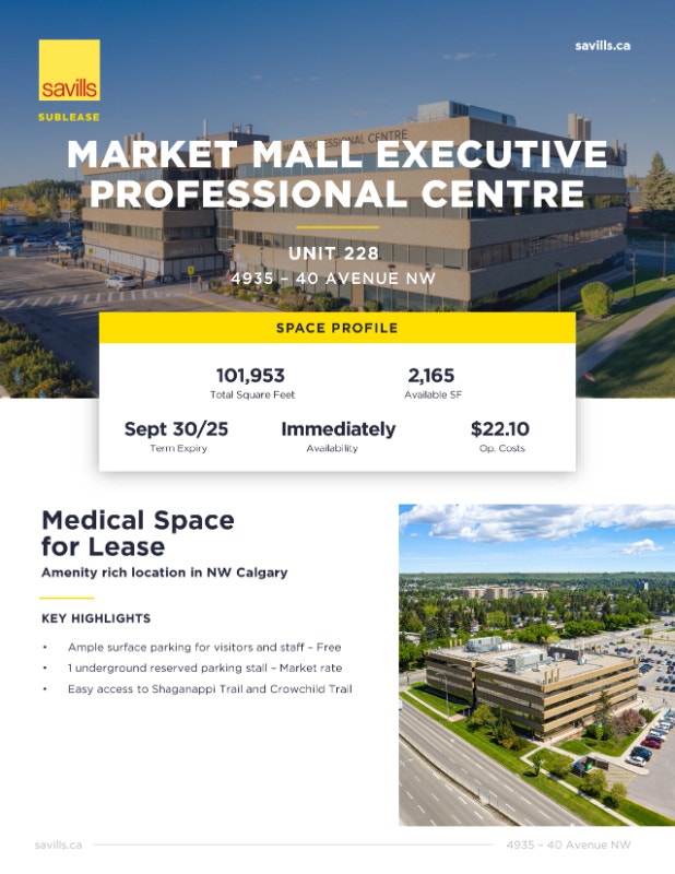 Medical Space for sublease in NW Calgary Commercial & Office Space for Rent Calgary Kijiji