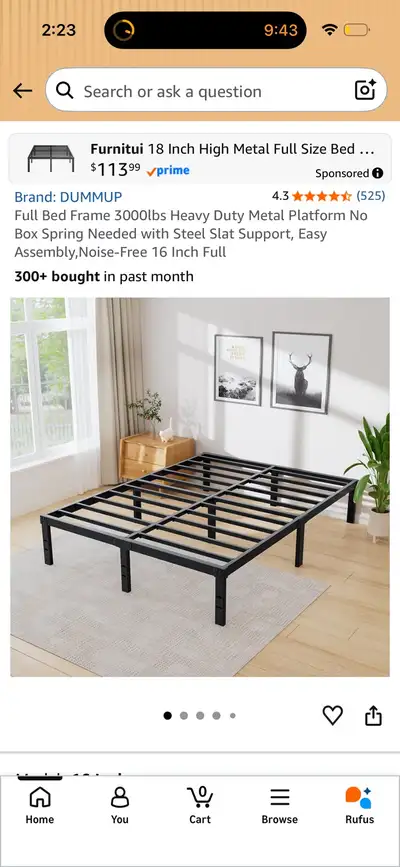 Full/Double bed frame, View more