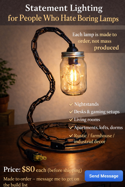 I only take a limited number of orders at a time — each lamp is made to order, not mass produced. Th...