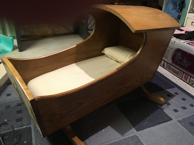 Solid Wood Baby Cradle  in Clothing - 0-3 Months in Kawartha Lakes