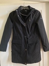 DKNY Women's black rain jacket XS lined excellent condition