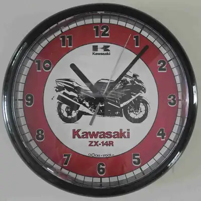 Spruce up your space with this Kawasaki ZX-14R wall clock, featuring a 10-inch diameter and a sleek...