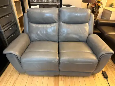 Real leather POWER reclining loveseat…ONLY $650, View more