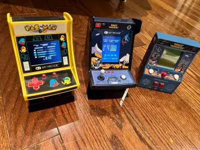 Brand new mini pac man and space invaders arcade video games. Looking for $30 for each of the two LE...