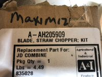 John Deere straw chopper 8 blade set, AH205909, Brand New