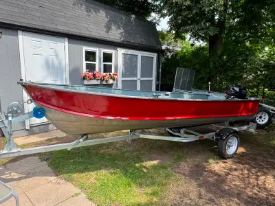 No trades and will not separate , sold as a package deal Nice 14ft Aluminum boat for sale with a Bra...