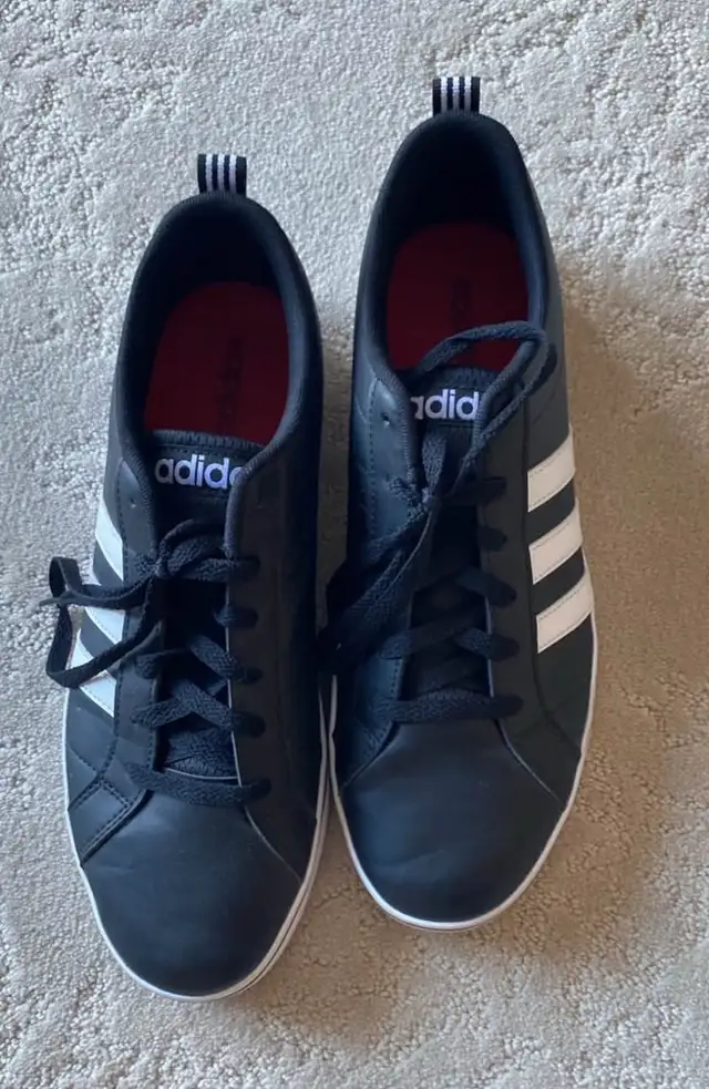 Black Adidas Sneakers - Men’s Size 10 in Men's Shoes in Strathcona County - Image 2