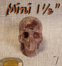 Crâne Skullis de 1½" Quartz. Natural Quartz Skull.