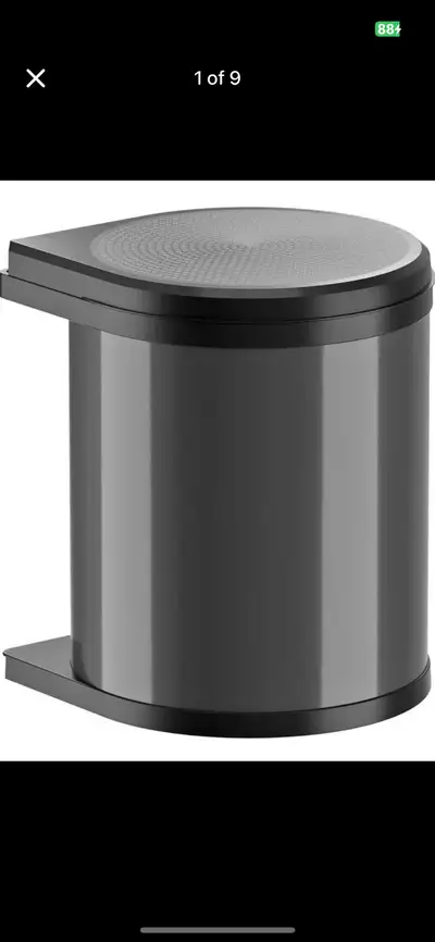 Brand new in box HAILO Round Pivoting Waste Bin - 15 L (15.8 qt) - Under Sink Trash Can - Built-in P...
