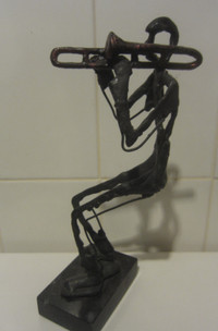 Vintage Trumpet Player Sculpture