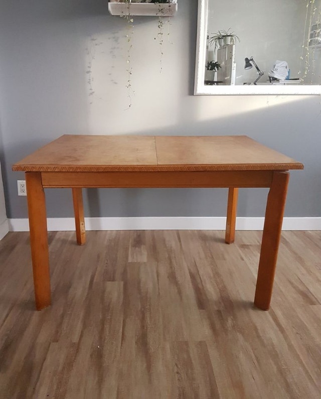 1960s Vintage Wood Dining TableArt Deco Inspired Detailing Dining