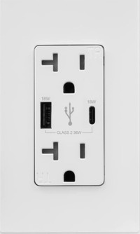 ELEGRP 36W QC 3.0 and PD 2.0 USB Wall Outlet, Type A & Type C