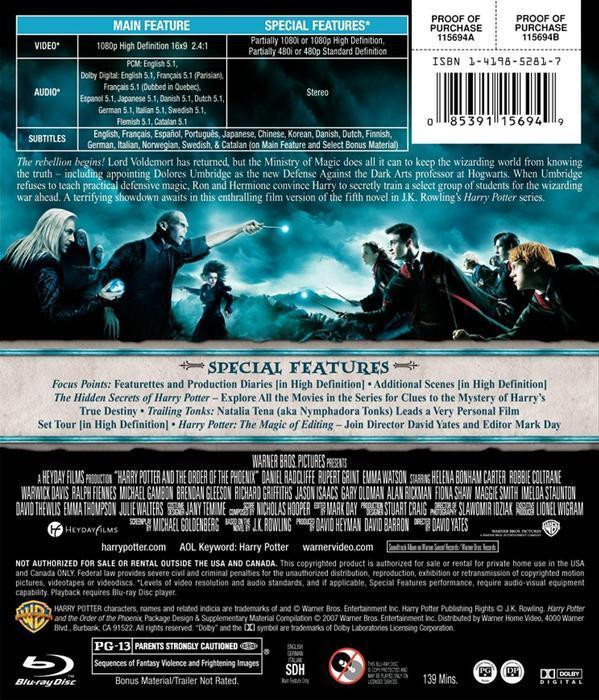 Harry Potter and the Order of the Phoenix (blu-ray) in CDs, DVDs & Blu-ray in Regina - Image 2