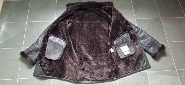 CANPEL Manteau vrai cuir fourrure / Shearling Leather Coat dans Hommes  à Drummondville
