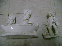 1994 NOVA SCOTIA  HAND MADE WHITE CLAY FISH MEN