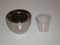 Small Metal Pot for plant with plastic inner liner